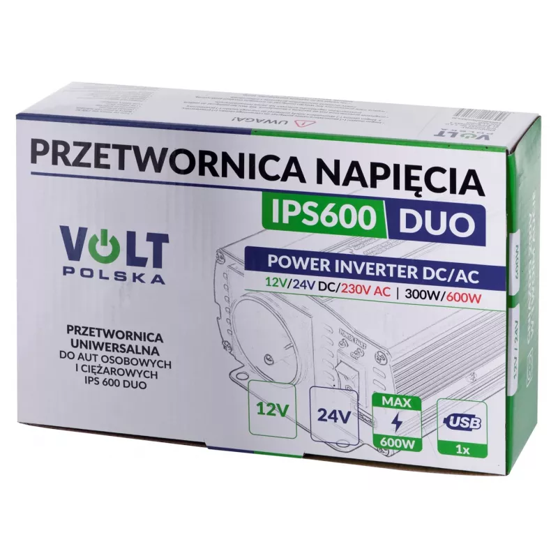 Volt Polska IPS-600 DUO convertidor de 12/24V a 230V 300/600 W