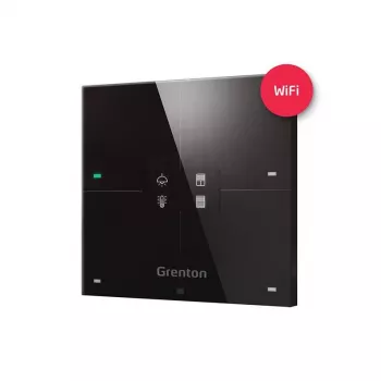 Grenton Smart Panel 4 campos táctiles pantalla OLED Wi-Fi frontal de cristal negro