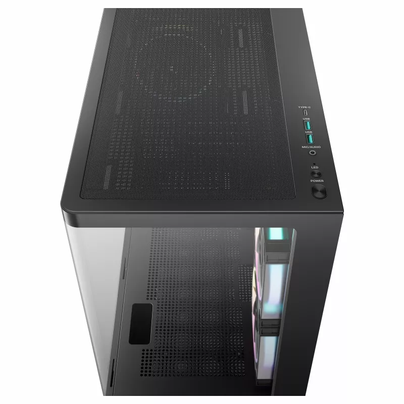 DeepCool CG380U Caja Mid-Tower, cristal templado, 3x ventiladores ARGB de 120mm, negra