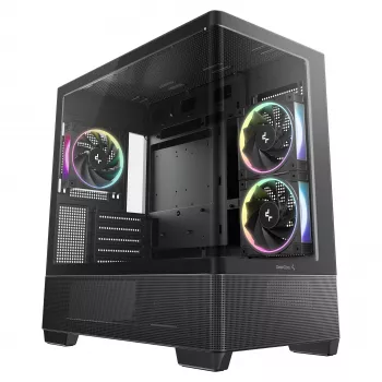 DeepCool CG380U Caja Mid-Tower, cristal templado, 3x ventiladores ARGB de 120mm, negra