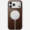 NOMAD Modern Leather Funda para iPhone 17 Pro Max, piel Horween, Rustic Brown, compatible con MagSafe