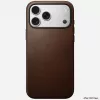 NOMAD Modern Leather Funda para iPhone 17 Pro Max, piel Horween, Rustic Brown, compatible con MagSafe