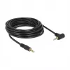 Delock Cable de audio jack estéreo de 3,5 mm 4 pines, macho a macho, acodado, 5 m, negro