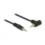 Delock Cable de audio jack estéreo de 3,5 mm 4 pines, macho a macho, acodado, 5 m, negro