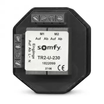 SOMFY 1822099 TR2-U-230 Relé de corte empotrable para dos motores