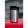 SIGG 8695.50 Botella isotérmica de vacío Hot & Cold con botón pulsador de una mano, 0,27 L, Negro obsidiana, Acero inoxidable