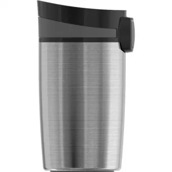 SIGG 8695.50 Botella isotérmica de vacío Hot & Cold con botón pulsador de una mano, 0,27 L, Negro obsidiana, Acero inoxidable