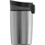 SIGG 8695.50 Botella isotérmica de vacío Hot & Cold con botón pulsador de una mano, 0,27 L, Negro obsidiana, Acero inoxidable