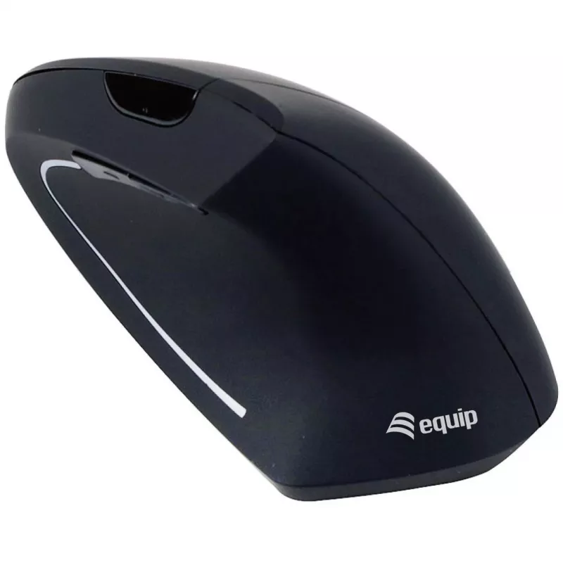 Equip 245110 Ratón inalámbrico ergonómico vertical - Diestros - 2,4 GHz - Receptor USB - Negro