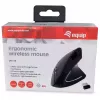 Equip 245110 Ratón inalámbrico ergonómico vertical - Diestros - 2,4 GHz - Receptor USB - Negro