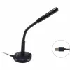 Equip Micrófono de sobremesa con ángulo ajustable, conexión USB, Negro