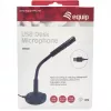Equip Micrófono de sobremesa con ángulo ajustable, conexión USB, Negro