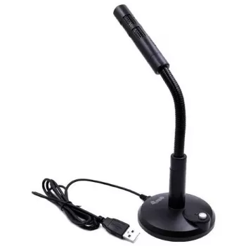 Equip Micrófono de sobremesa con ángulo ajustable, conexión USB, Negro