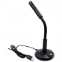 Equip Micrófono de sobremesa con ángulo ajustable, conexión USB, Negro