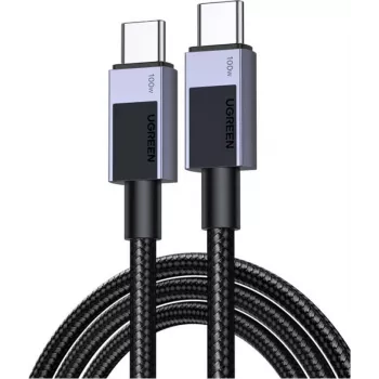 UGREEN L513 Cable USB-C a USB-C 240W PD3.1 480Mbps Nylon trenzado Carcasa de aluminio Brida para cables 3m Gris (45065)