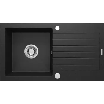 Fregadero de granito de 1 cubeta con escurridor DEANTE Graphite Metallic ZORBA