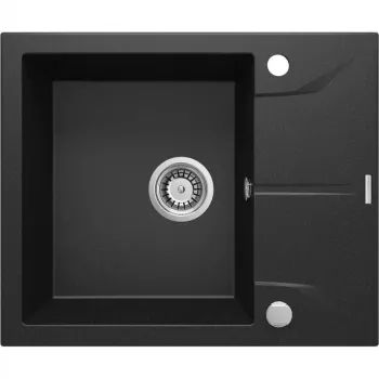 Fregadero de granito de 1 cubeta con escurridor DEANTE Graphite Metallic Andante