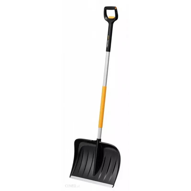 Fiskars 1057189 Pala para nieve de metal negra, naranja