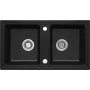 DEANTE ZORBA fregadero de cocina de granito compuesto 2 senos negro 780mm