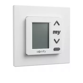 SOMFY Chronis Uno 50 temporizador digital para persianas y toldos, 50x50mm, blanco puro (RAL 9010), 230V