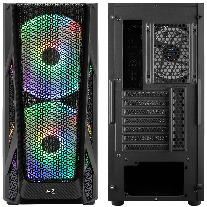 Aerocool AirHawk Duo Semitorre, cristal templado - negro