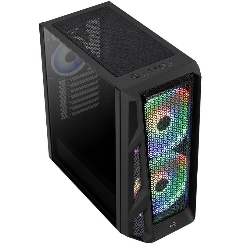 Aerocool AirHawk Duo Semitorre, cristal templado - negro