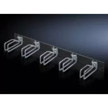 Rittal 7257.105 Panel de gestión de cables, negro, acero, 2U, 19