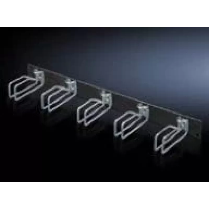 Rittal 7257.105 Panel de gestión de cables, negro, acero, 2U, 19
