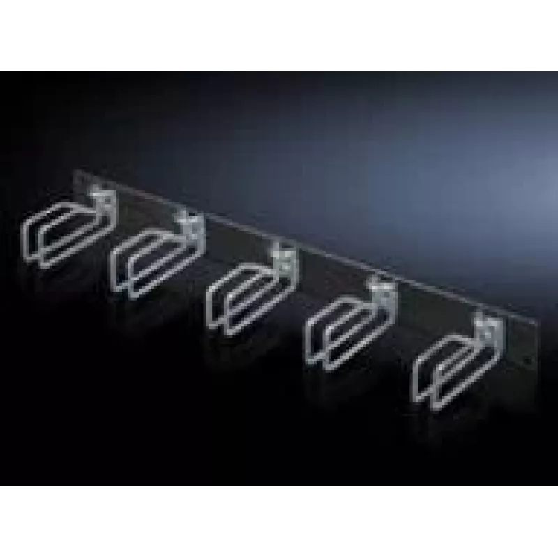Rittal 7257.105 Panel de gestión de cables, negro, acero, 2U, 19