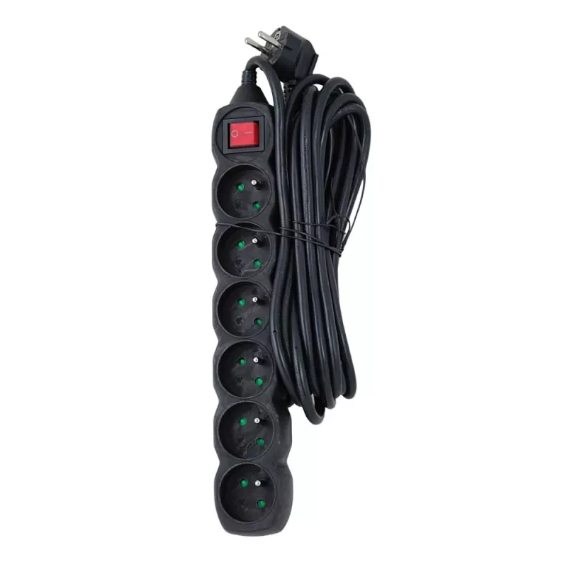 ESPERANZA ELK219K Alargador de corriente 5 m 6 tomas de CA para interior negro