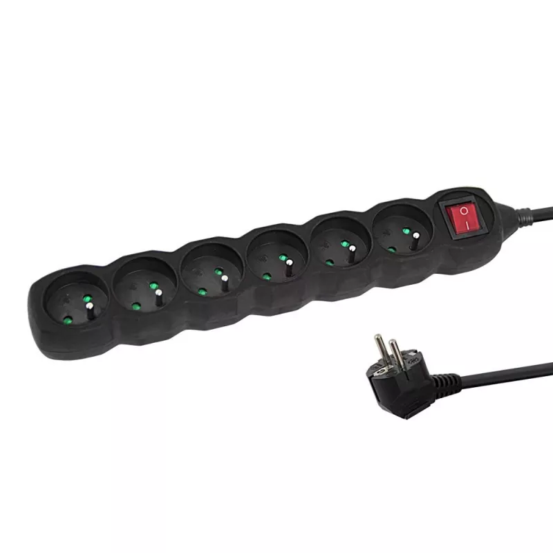 ESPERANZA ELK219K Alargador de corriente 5 m 6 tomas de CA para interior negro