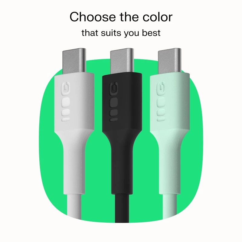 GREEN CELL Cable de silicona USB-C a USB-C PowerFlex 100W 1,2m negro