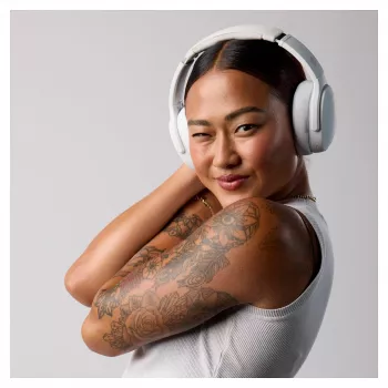 Skullcandy Crusher Evo Auriculares inalámbricos over-ear con Sensory Bass, Bluetooth 5.0, 40 horas de batería, blanco