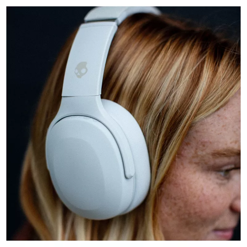Skullcandy Crusher Evo Auriculares inalámbricos over-ear con Sensory Bass, Bluetooth 5.0, 40 horas de batería, blanco