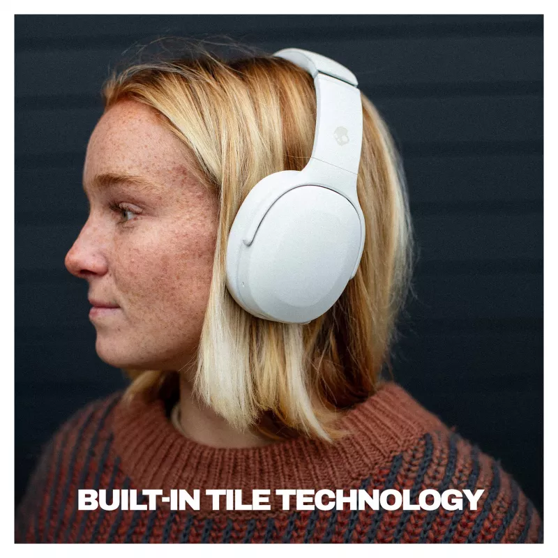 Skullcandy Crusher Evo Auriculares inalámbricos over-ear con Sensory Bass, Bluetooth 5.0, 40 horas de batería, blanco