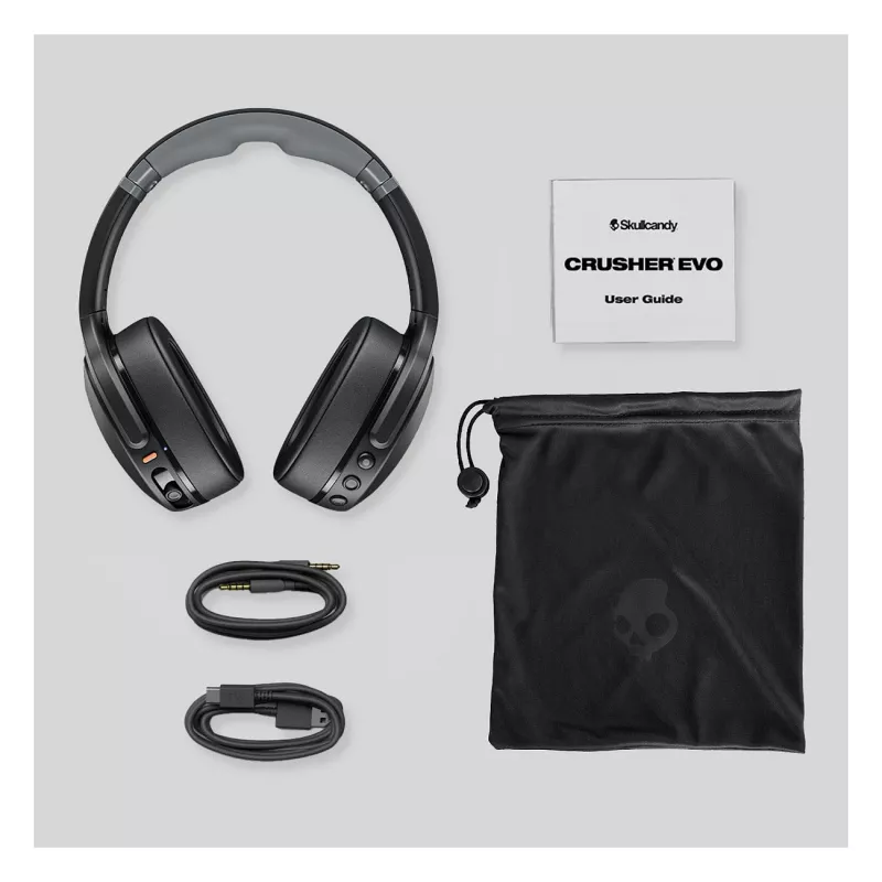 Skullcandy Crusher Evo Auriculares inalámbricos over-ear con Sensory Bass, Bluetooth 5.0, 40 horas de batería, blanco
