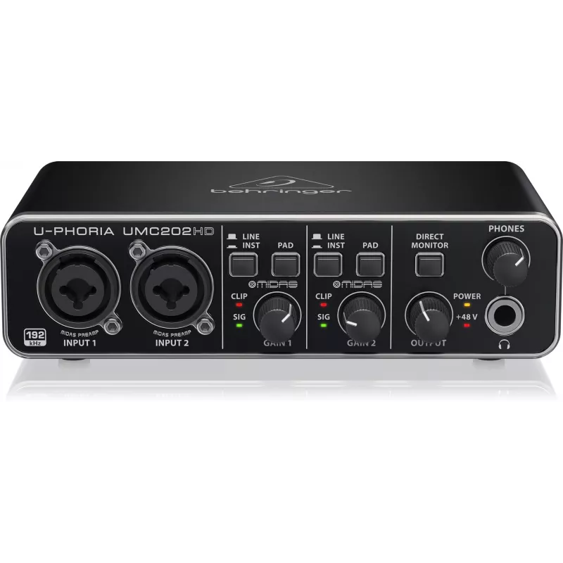 Behringer UMC202HD interfaz de audio USB con previos MIDAS