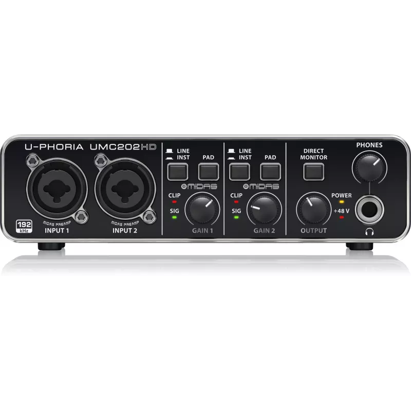 Behringer UMC202HD interfaz de audio USB con previos MIDAS