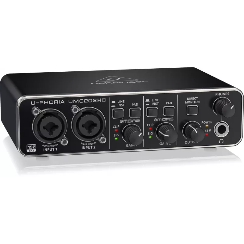 Behringer UMC202HD interfaz de audio USB con previos MIDAS
