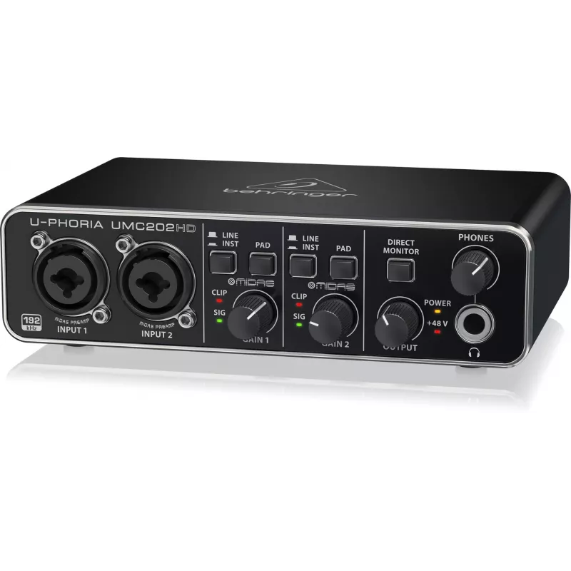 Behringer UMC202HD interfaz de audio USB con previos MIDAS