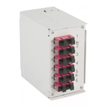 EFB-ELEKTRONIK DIN Rail Box OM4 6x acoplador SC-Duplex sin pigtails (BHS60203.6OM4)