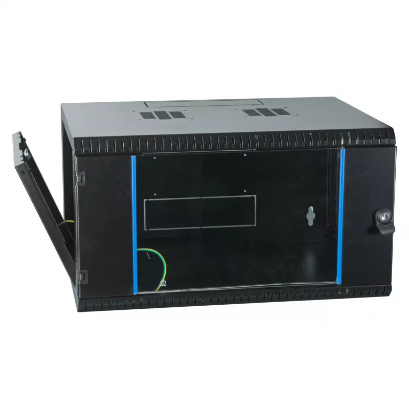 EFB-ELEKTRONIK armario de pared 19 inch 6U, fijo, 1 pieza, RAL 9005 negro intenso, profundidad 450 mm (691706VTS.45)