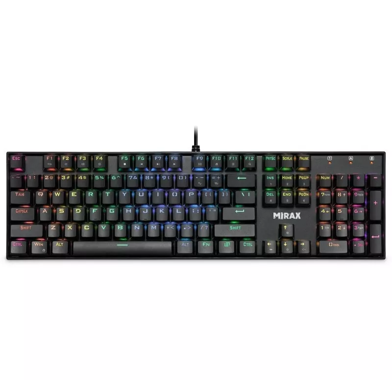 Defender Mirax GK-352 teclado gaming mecánico, switches Outemu Blue, iluminación RGB, con cable USB, Negro