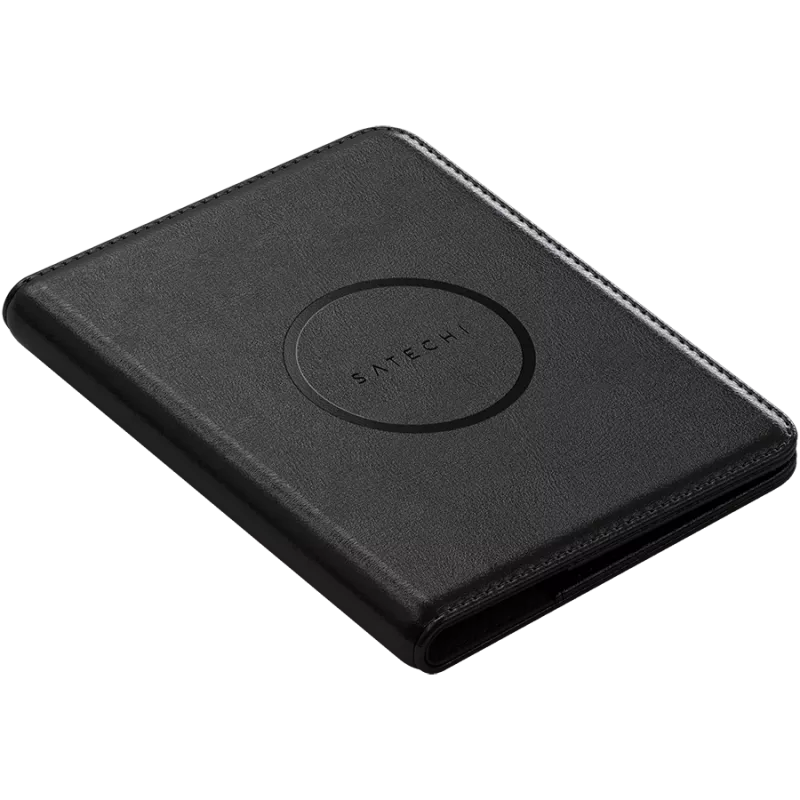 Satechi funda de pasaporte de cuero vegano con Find My (negro)