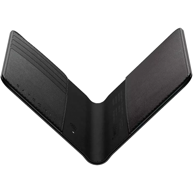 Satechi funda de pasaporte de cuero vegano con Find My (negro)
