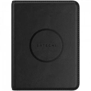 Funda para pasaporte Satechi de piel vegana con Find My (Negro)
