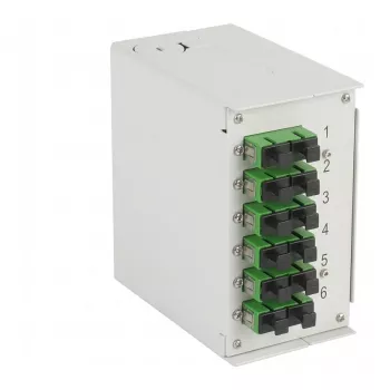 Caja para carril DIN EFB-ELEKTRONIK OS2 6xSC/APC acoplador dúplex sin pigtails (BHS60228.6)