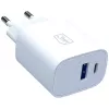 Cargador de pared 3MK FlowPower 30W USB-A USB-C PD 3.0 QC 4+ Blanco