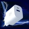 Cargador de pared 3MK FlowPower 30W USB-A USB-C PD 3.0 QC 4+ Blanco