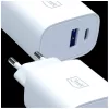 Cargador de pared 3MK FlowPower 30W USB-A USB-C PD 3.0 QC 4+ Blanco